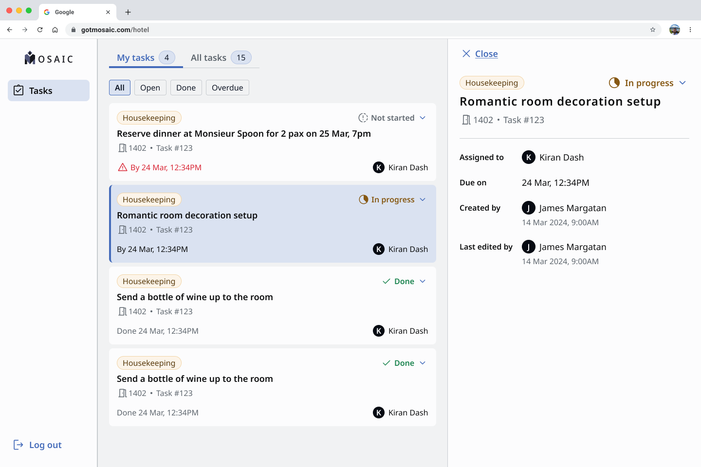 Task List Overview