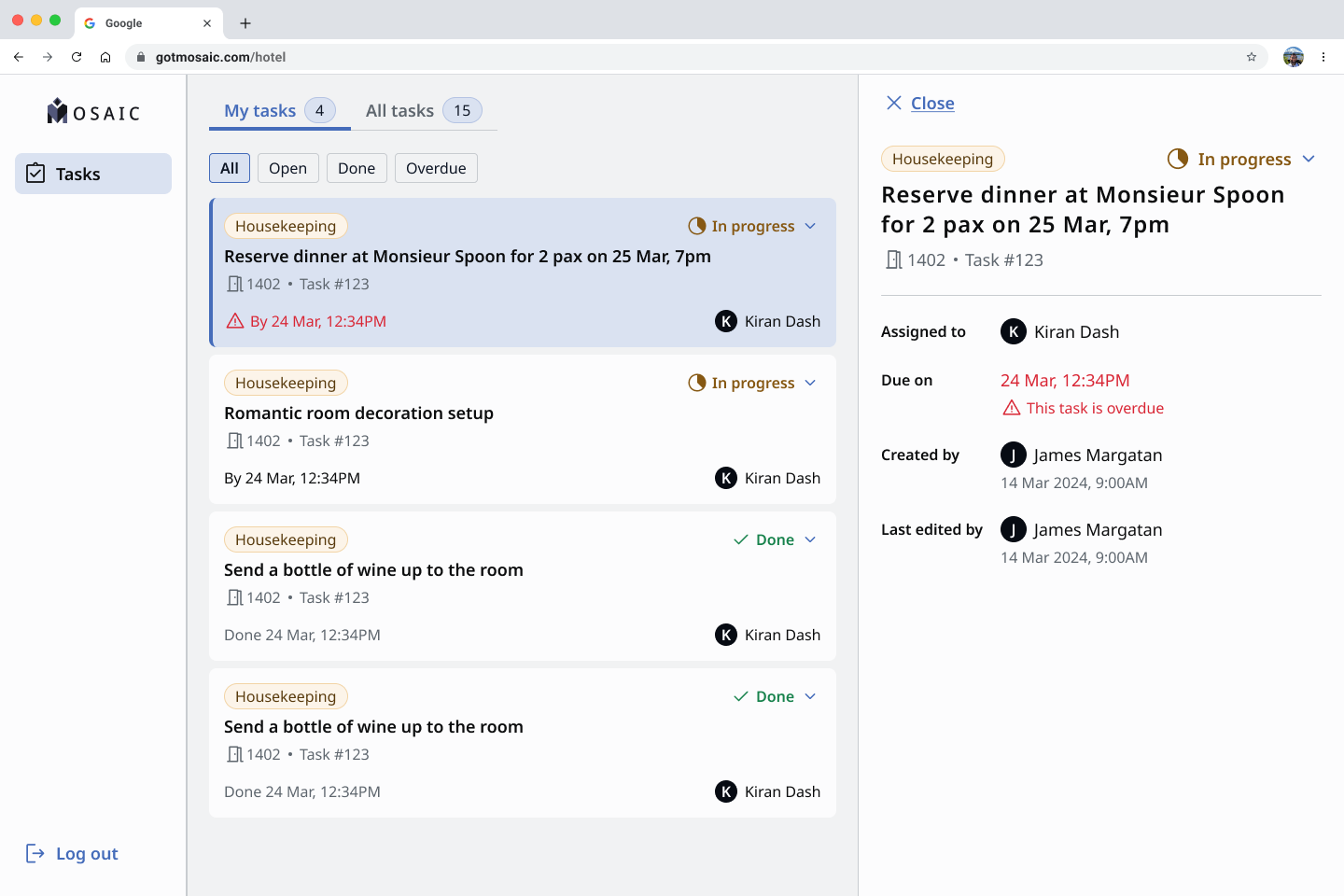 Overdue Tasks View